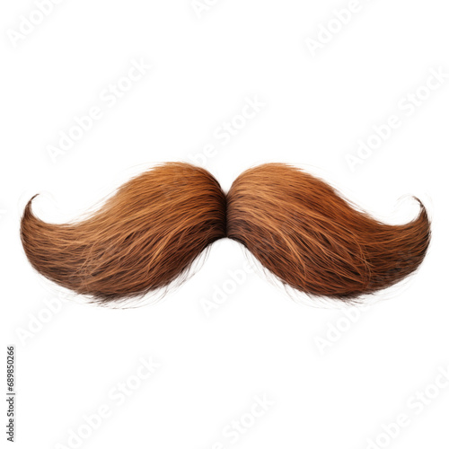 Male mustache close-up cut out on a transparent background. Mustache for insertion into fashion design or project. High quality photo