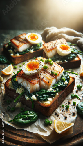 Smoked Haddock and Spinach Rye Toasts