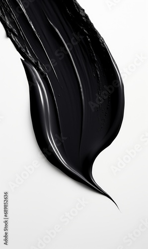 A messy black vertical paint splash spread across a white background. Ideal for presentation when you just add a text.