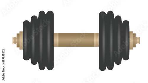 Retro black dumbbells. vector illustration
