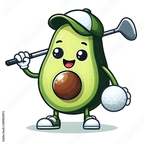 Avocado man Playing golf