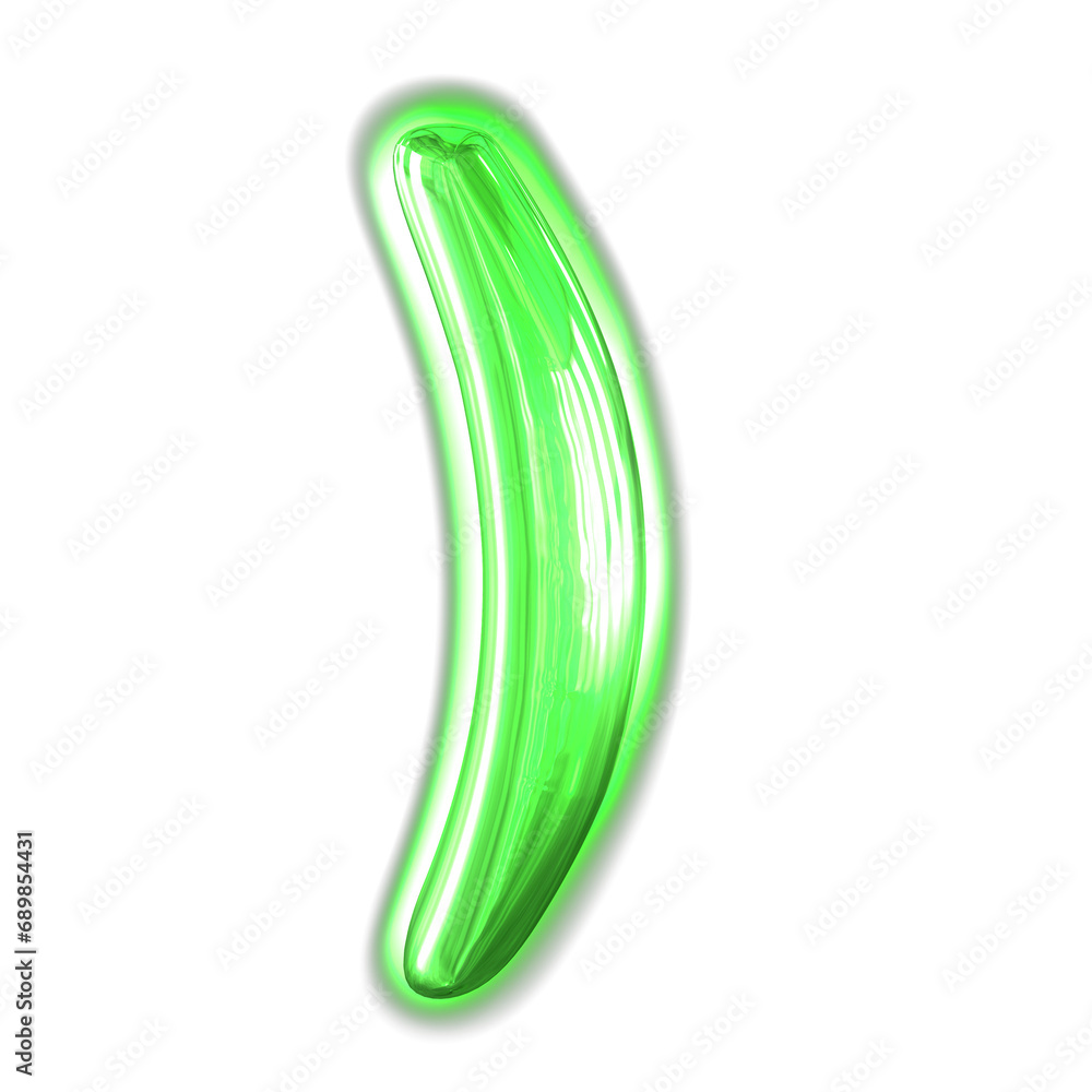 Green inflatable symbol with glow Green inflatable symbol with glow