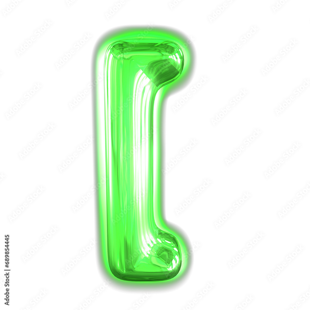 Green inflatable symbol with glow Green inflatable symbol with glow