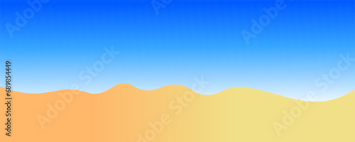 simple desert landscape in vector.atmospheric view in flat style.template for background wallpaper banner © Anna