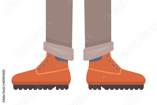 autumn brown warm boots. flat vector illustration.