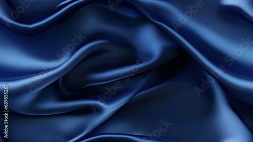 a beautiful dark blue silk satin background, capturing soft folds on shiny fabric, offers a luxury backdrop, for birthdays, Christmas, and Valentine's Day. SEAMLESS PATTERN. SEAMLESS WALLPAPER.