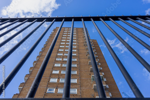Highrise building with railings photo