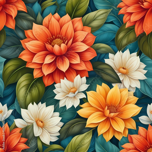 seamless pattern with flowers, floral background © AG2024