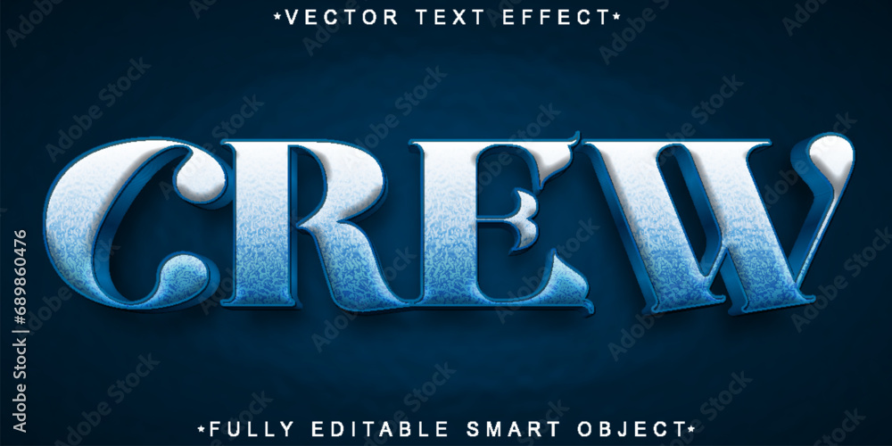 Sailor Crew Vector Fully Editable Smart Object Text Effect - obrazy, fototapety, plakaty 