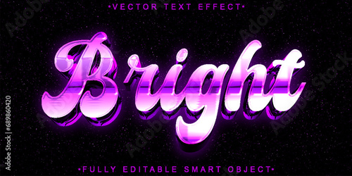 Shiny Purple Bright Vector Fully Editable Smart Object Text Effect