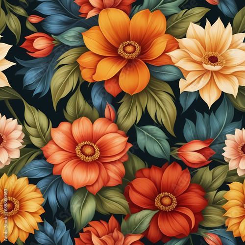 seamless pattern with flowers, floral background