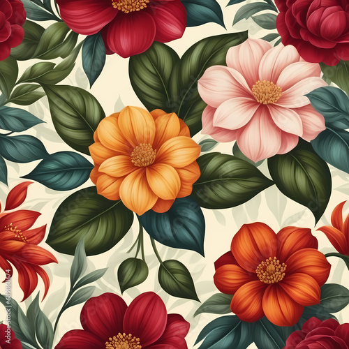 seamless pattern with flowers  floral background