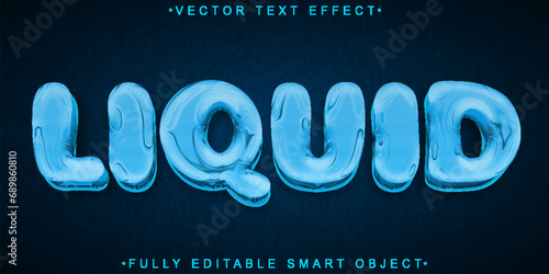 Blue Liquid Vector Fully Editable Smart Object Text Effect