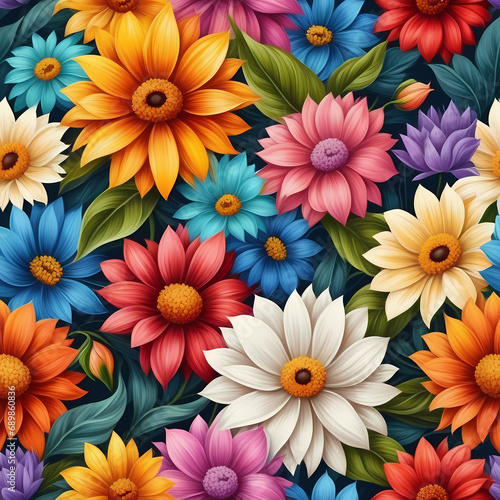 seamless pattern with flowers  floral background