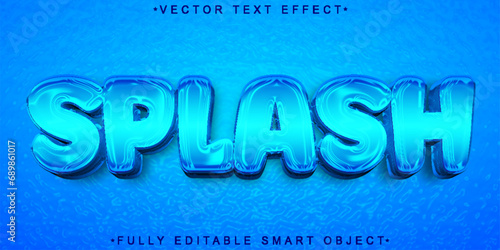Blue Water Splash Vector Fully Editable Smart Object Text Effect