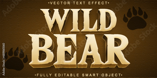 Wild Bear Vector Fully Editable Smart Object Text Effect