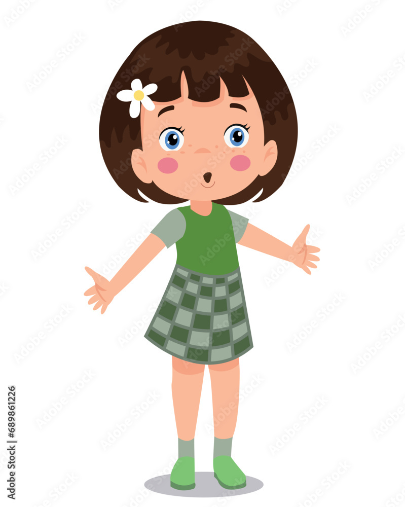vector illustration of students in different postures vector illustration of students in different postures