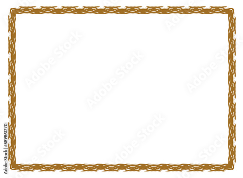 Brown frame with ornament vector illustration	
