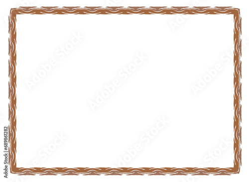 Brown frame with ornament vector illustration	
