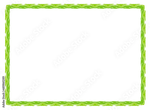 Green frame with ornament vector illustration	
