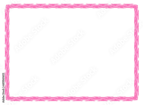 Pink rose frame with ornament vector illustration	
