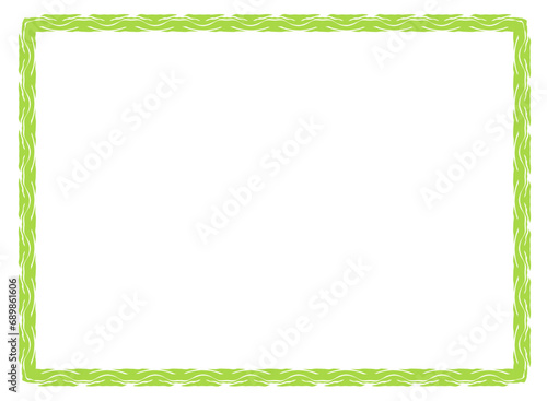 pistachio green frame with ornament vector illustration	
