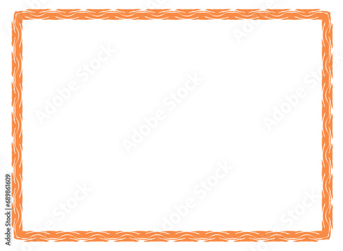 Orange frame with ornament vector illustration	
