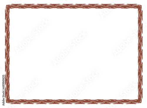 Brown frame with ornament vector illustration	
