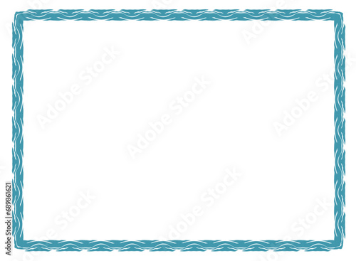Blue frame with ornament vector illustration	
