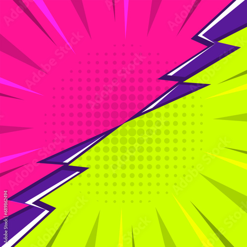 Comic style two color pop art background. Versus comic book background