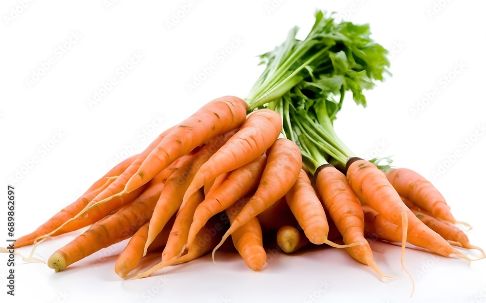 Fresh carrots, white background Fresh carrots, white background