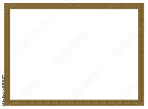 Brown wooden frame with ornament vector illustration  