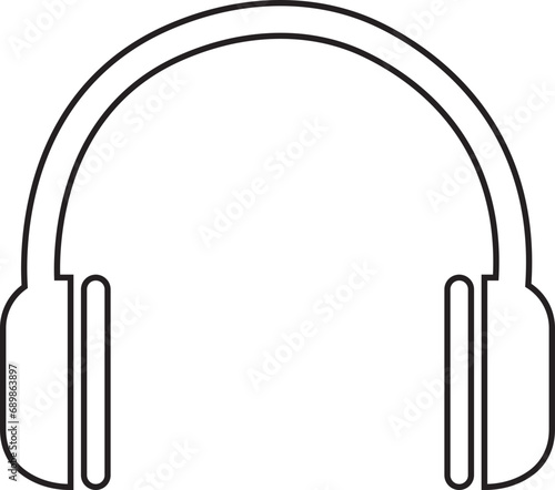 Headphone headset icon in line style. isolated on transparent background. Audio gadget business concept. Customer service or customer support headset or earphone vector for apps and websites