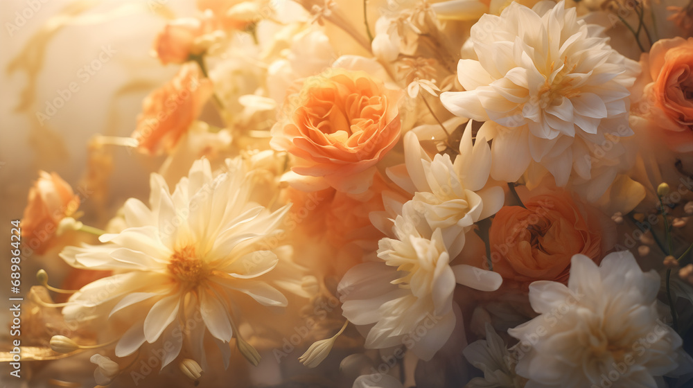 beautiful flowers background in trendy 2024 colors
