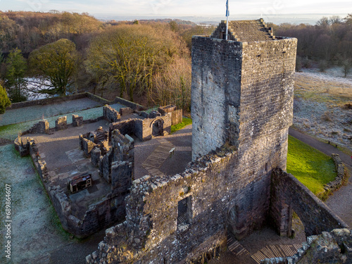 Mugdock Castle. Scotland. U.K. was the stronghold of the Clan Graham from the middle of the 13th century. Its ruins are located in Mugdock Country Park, near the village in the parish of Strathblane.  photo