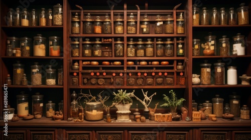 traditional chinese medicine cabinet in china, 16:9 photo