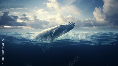 beautiful big whale in the middle of the sea, 16:9 © Christian