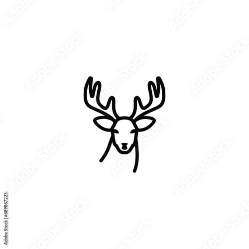 Original vector illustration. A deer icon with big horns.