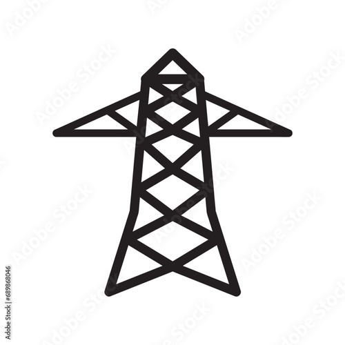 power pole icon logo vector design template