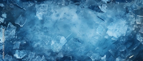 Frozen Tundra Ice Texture background,Blue ice cubes texture, can be used for printed materials like brochures, flyers, business cards. photo