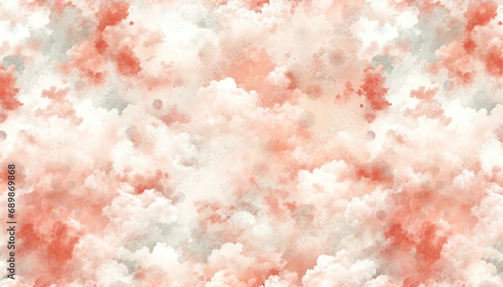 Fototapeta premium Peach Watercolor Clouds for Artistic Background