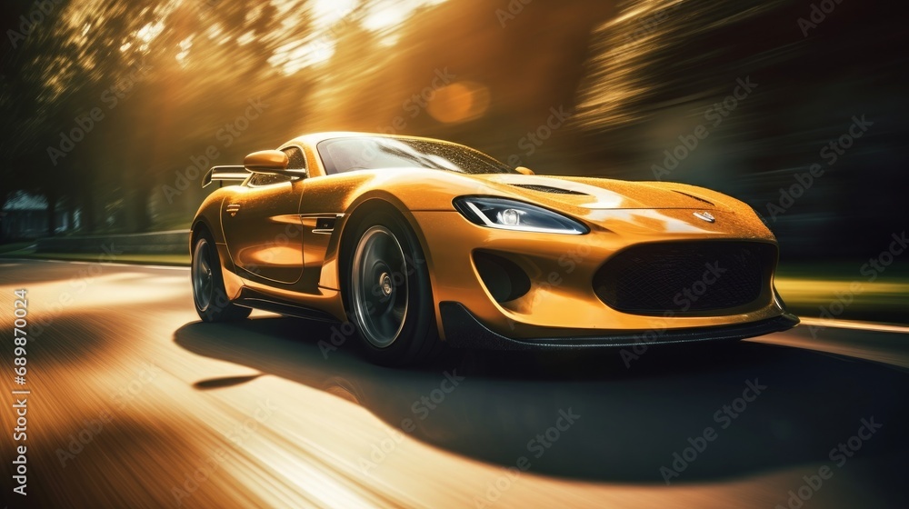 Naklejka premium Revving up: Unleash the Thrill of Sports Car Elegance with Cutting-Edge Design and High-Speed Performance!, generative AI
