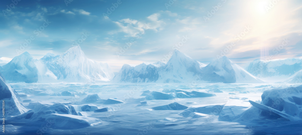 Fototapeta premium Arctic Winter Landscape Panorama