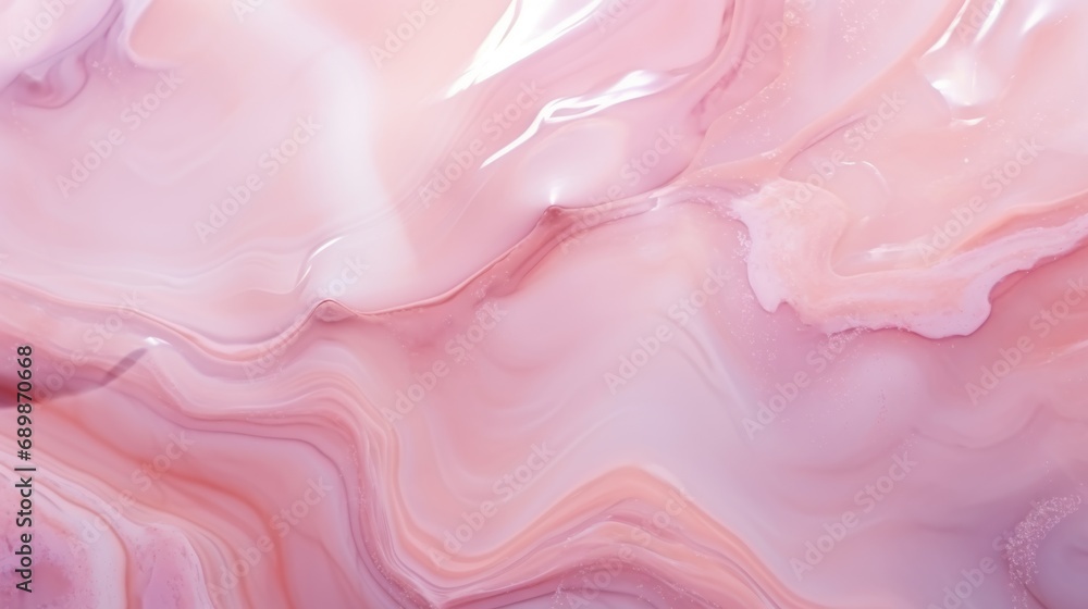 Soft Pink Marble with Onyx Horizontal Background. Abstract stone texture backdrop with water drops. Bright natural material Surface. AI Generated Photorealistic Illustration.
