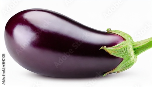 The deep purple hue of the eggplants contrasts beautifully with the white canvas.