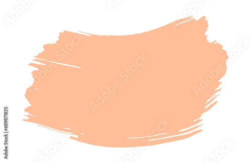 Peach Fuzz paint brush stroke vector illustration isolated on transparent background. Trendy grunge design element, banner template