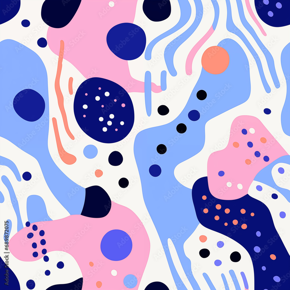 Abstract seamless pattern in blue and pink Abstract seamless pattern in blue and pink