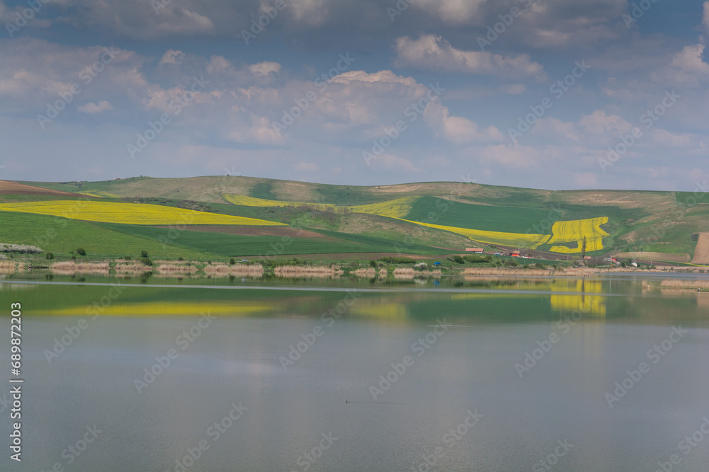 landscape with lake Zau de câmpie in Transylvania country side landscape with lake Zau de câmpie in Transylvania country side