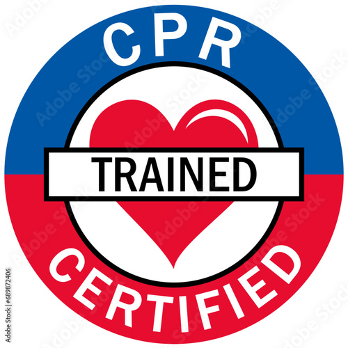 First aid sign emblem sticker CPR certified trained