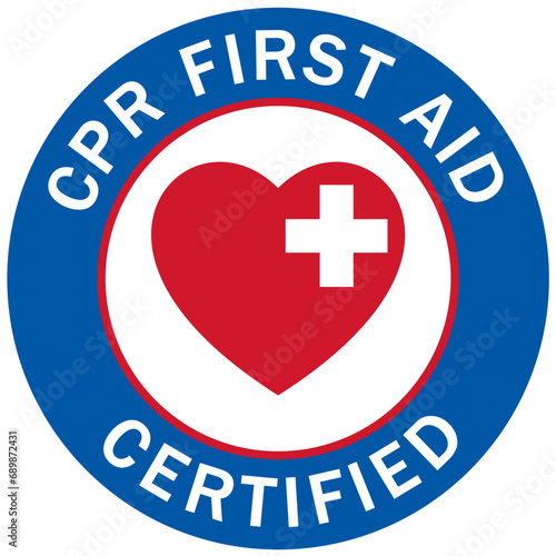 First aid sign emblem sticker CPR first aid certified